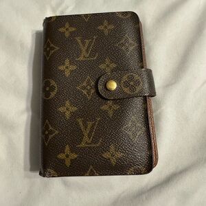 Louis Vuitton Monogram Canvas Wallet in Brown and Gold Accent